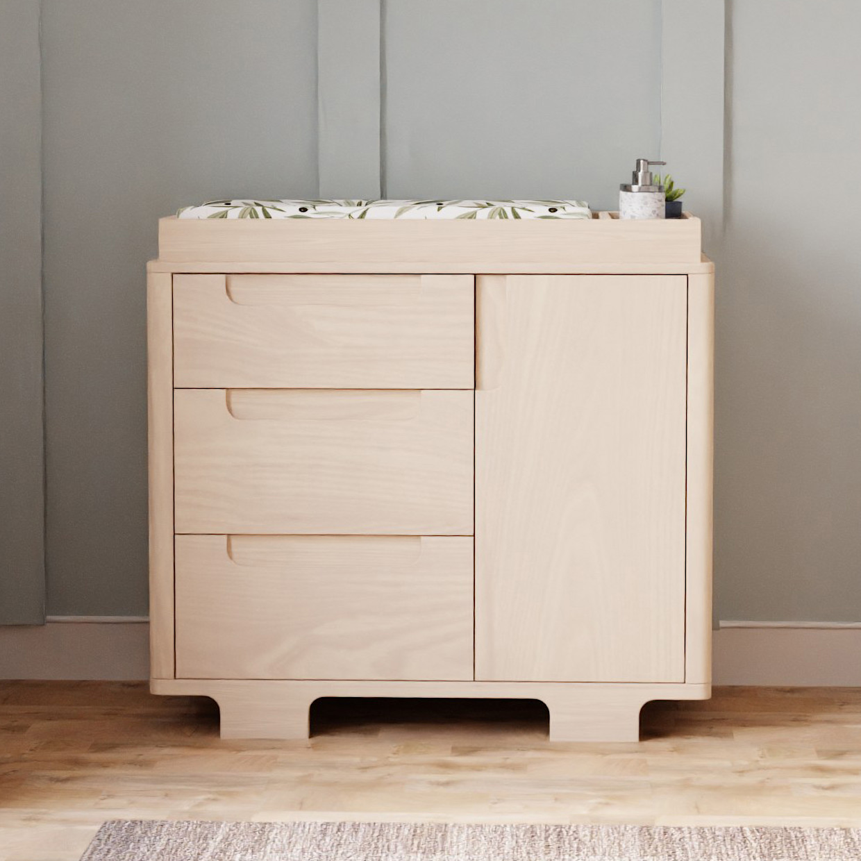 babyletto Yuzu 3-Drawer Changer Dresser - Washed Natural.