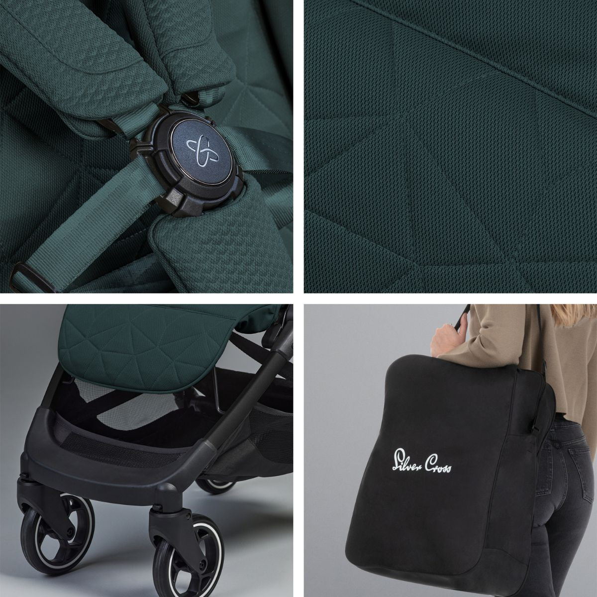 Silver Cross Clic Compact Stroller - Conifer.