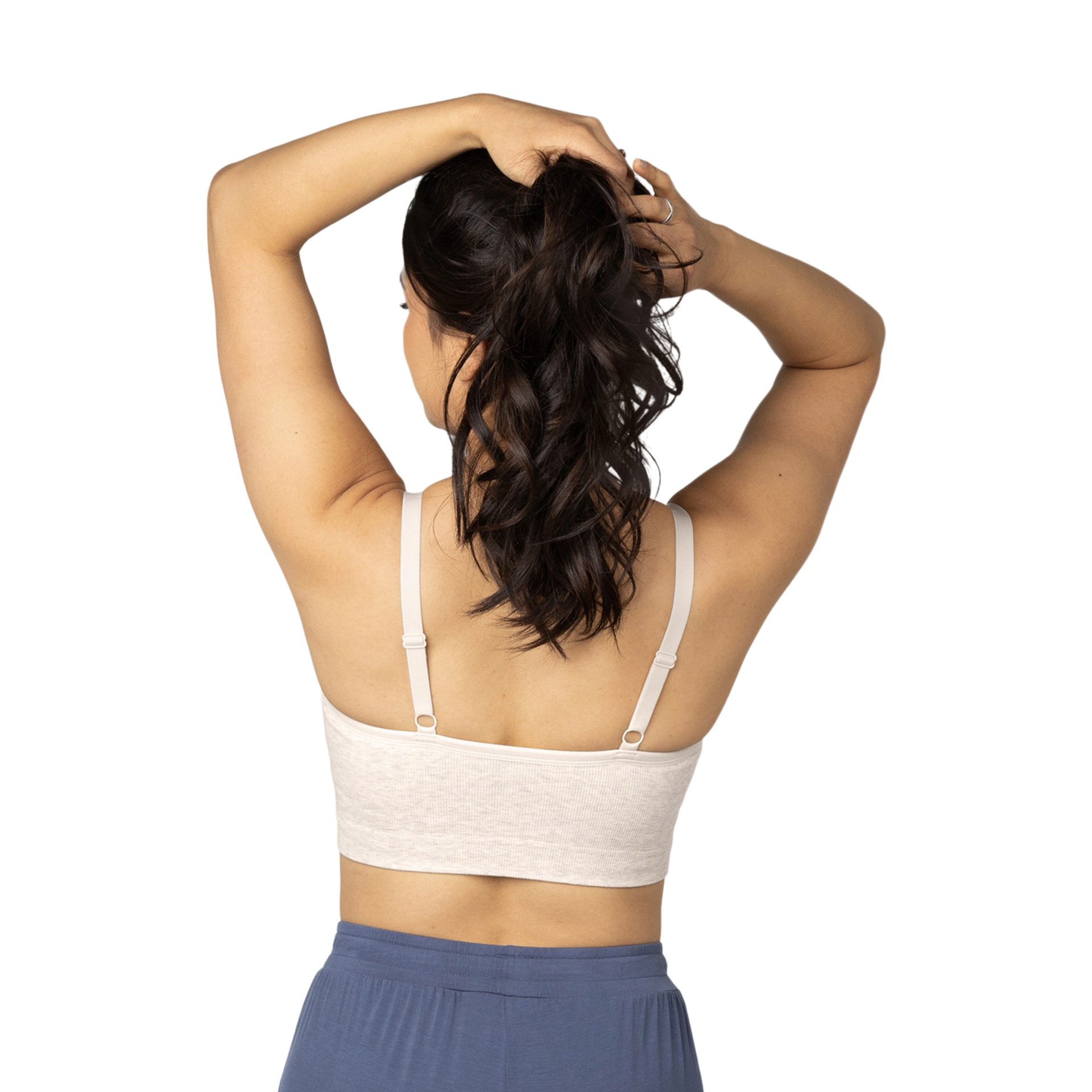 Kindred Bravely Sublime Bamboo Viscose Hands-Free Pumping Lounge & Sleep Bra - Oatmeal Heather, Small.