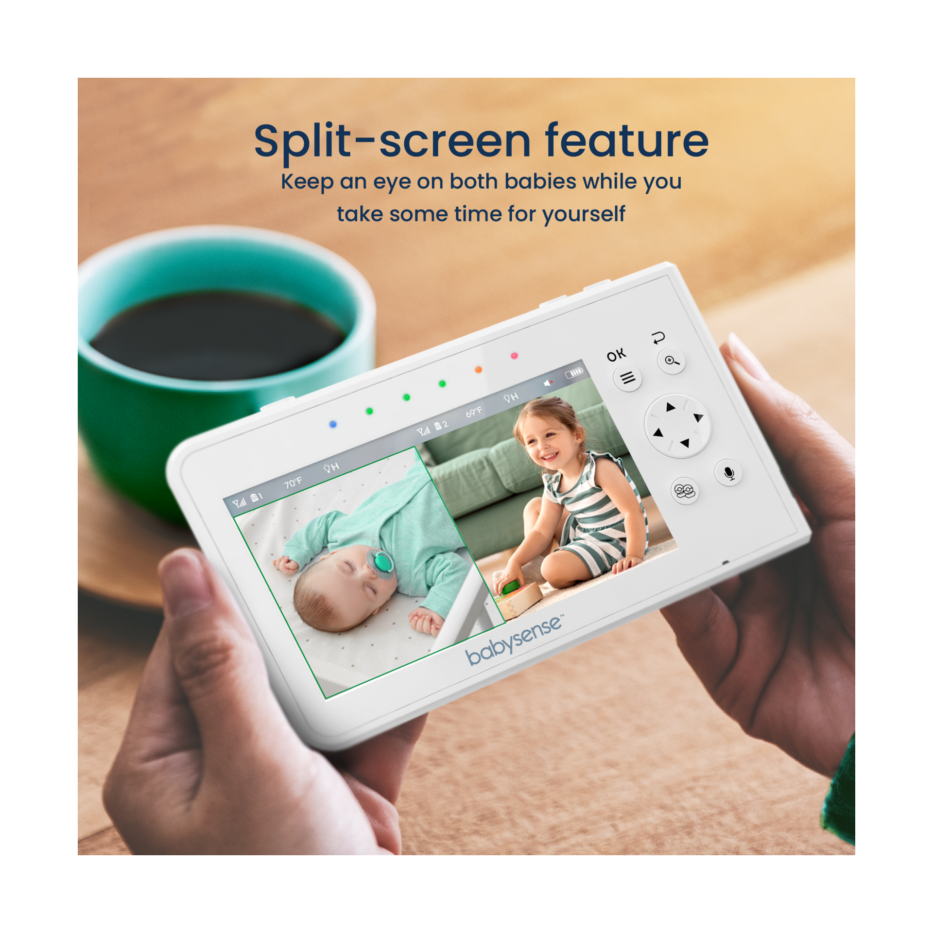 Babysense Split Screen Video Baby Monitor V43.