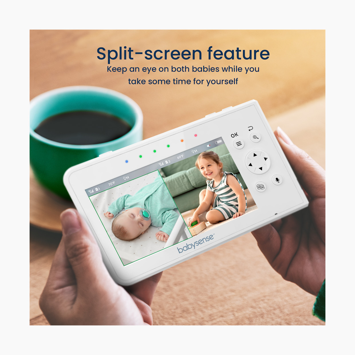 Babysense Split Screen Video Baby Monitor V43.