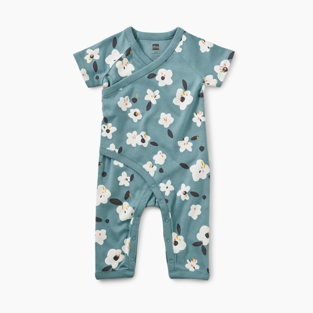 Tea Collection Wrap Baby Romper - Flores Forever, Newborn.