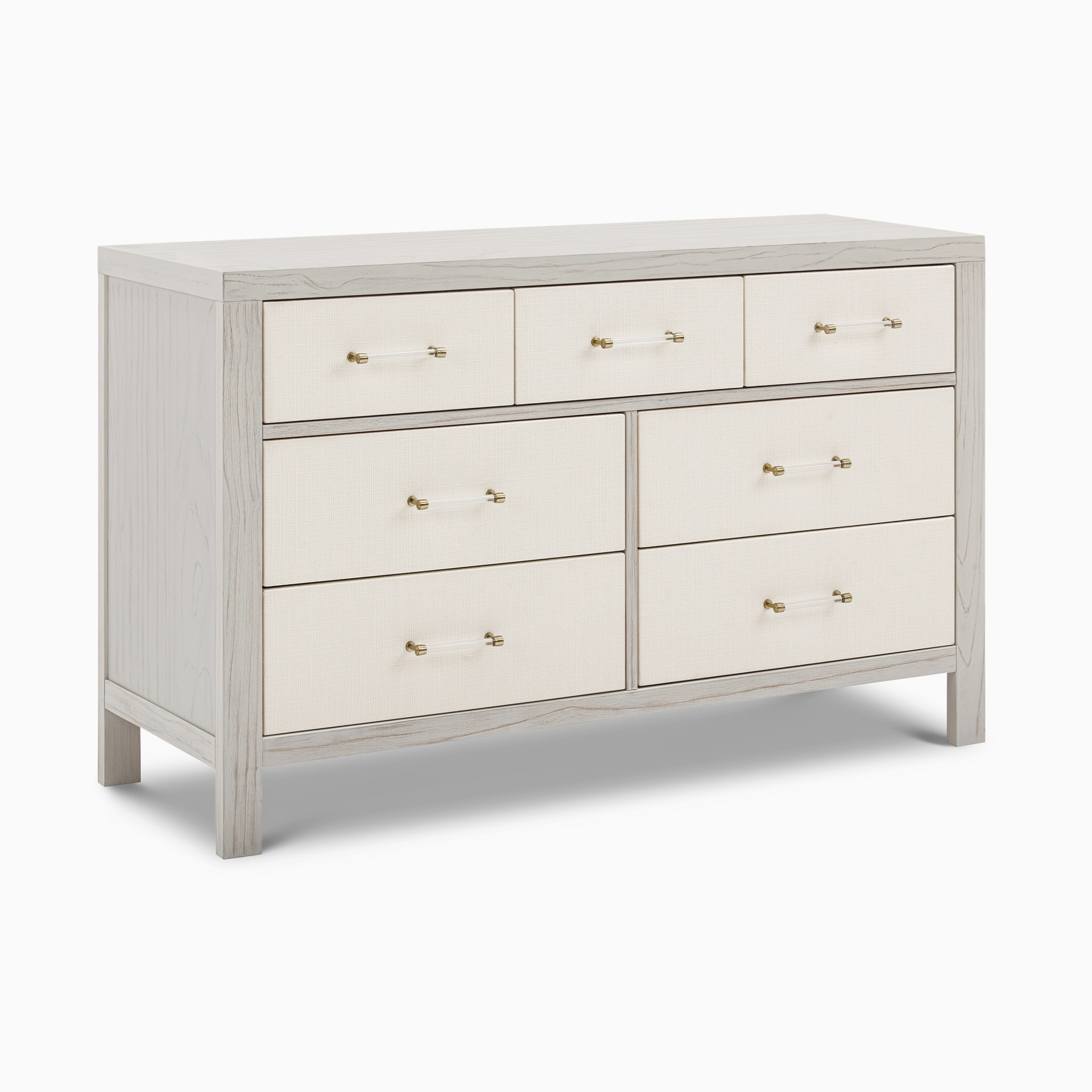 Namesake Eloise 7-Drawer Assembled Dresser - White Driftwood And Performance Pearl Eco-Weave | Babylist Shop Namesake Eloise 7-Drawer Assembled Dresser - White Driftwood And Performance Pearl Eco-Weave | Babylist Shop
