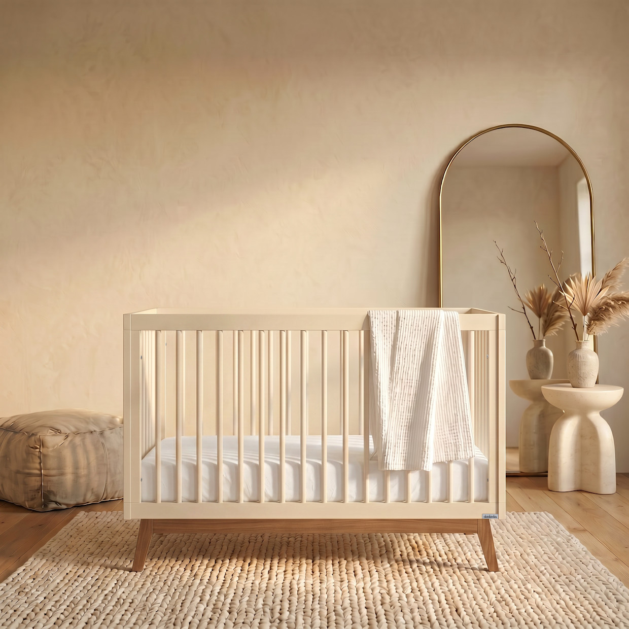 dadada Soho 3-in-1 Convertible Crib - Almond Milk/Walnut.