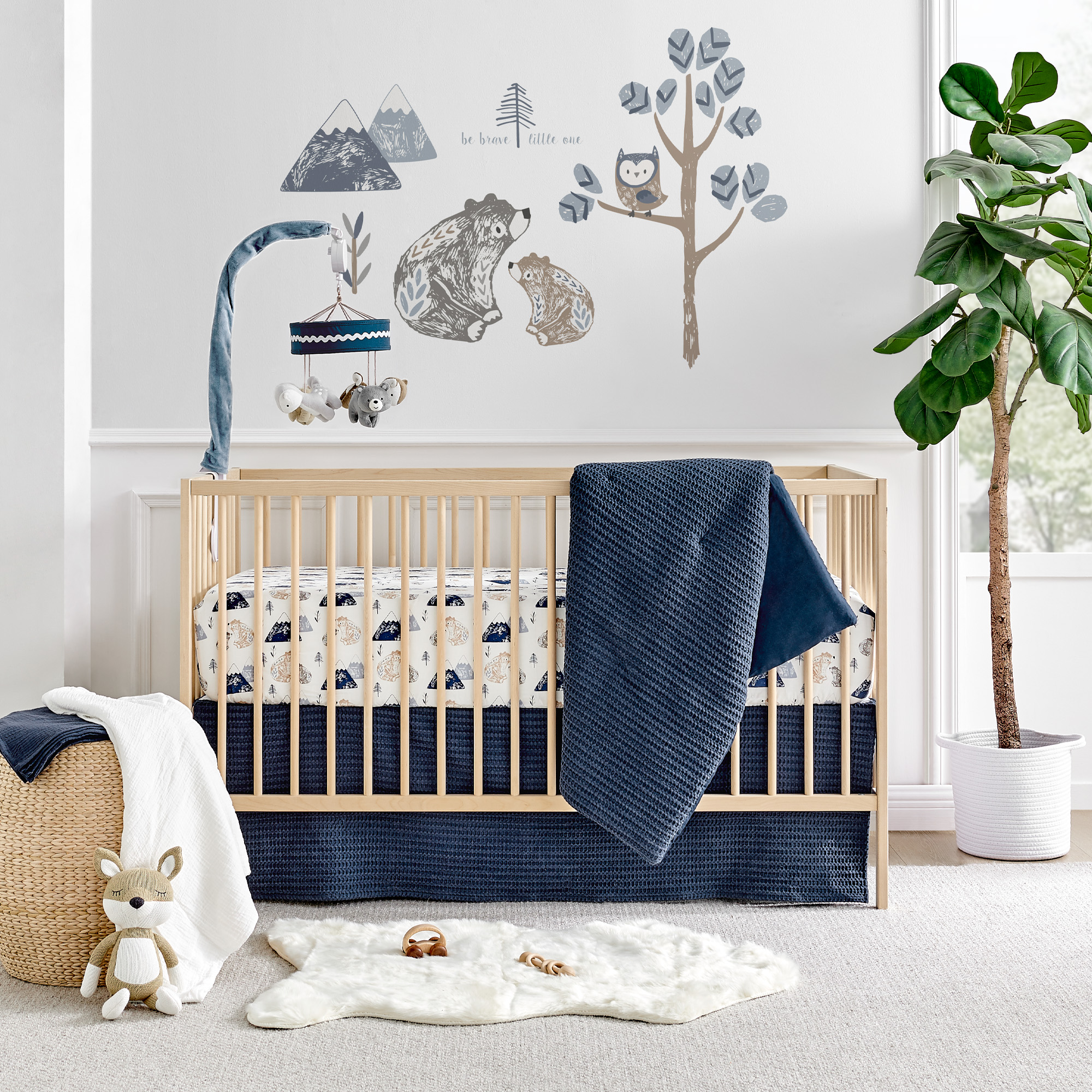 Levtex Baby Mills Waffle 4Piece Baby Crib Bedding Set Navy Babylist Shop