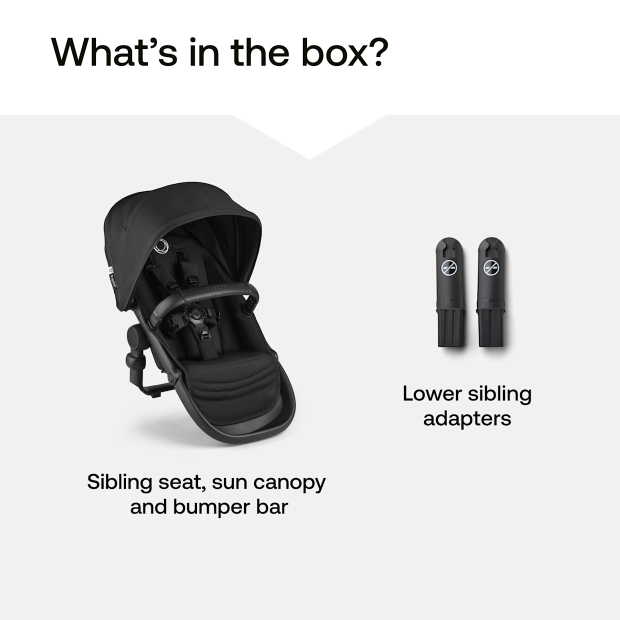 Bugaboo Kangaroo Sibling Seat - Midnight Black.