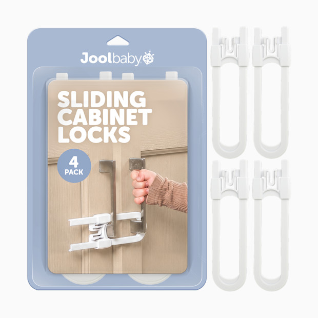 Jool Baby U Shape Sliding Cabinet Locks (4 Pack).