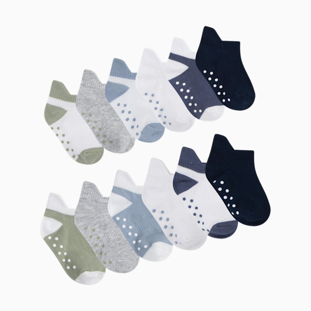 Huggies Gripper Socks (12 Pack) - Desert Sage/Blue, 0-6 M.