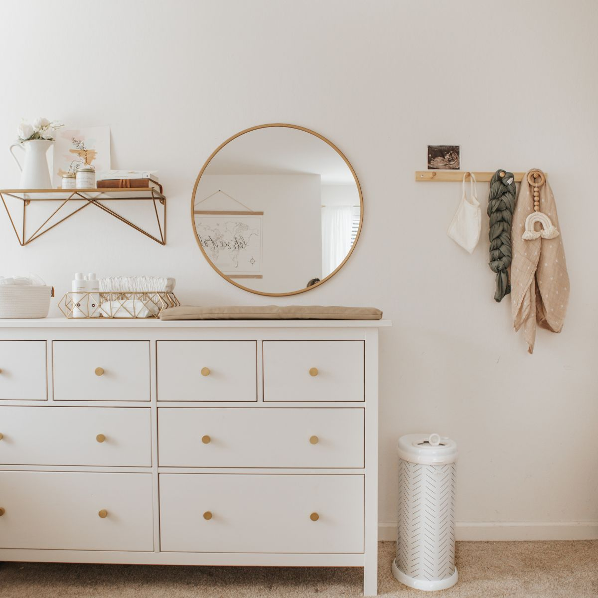 Ubbi Steel Diaper Pail Herringbone Babylist Shop