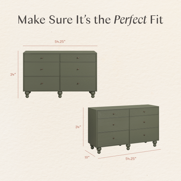 babyletto Astre 6-Drawer Wide Assembled Dresser by Nate Berkus - Archival Elm.