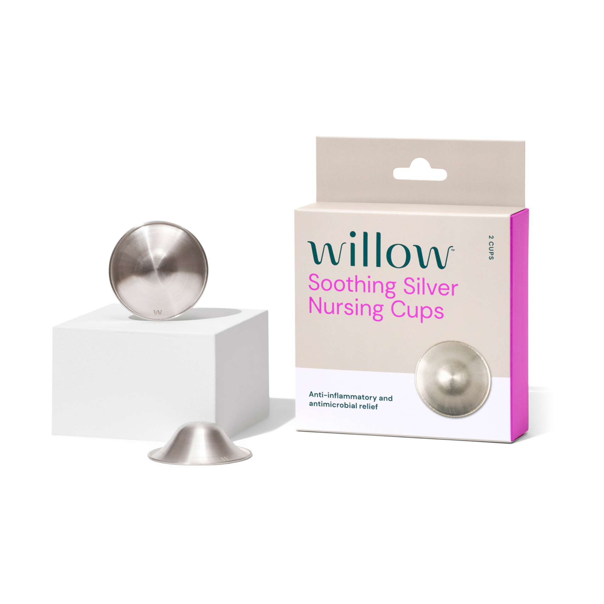 Willow Soothing Silver Nursing Cups (2 Pack).