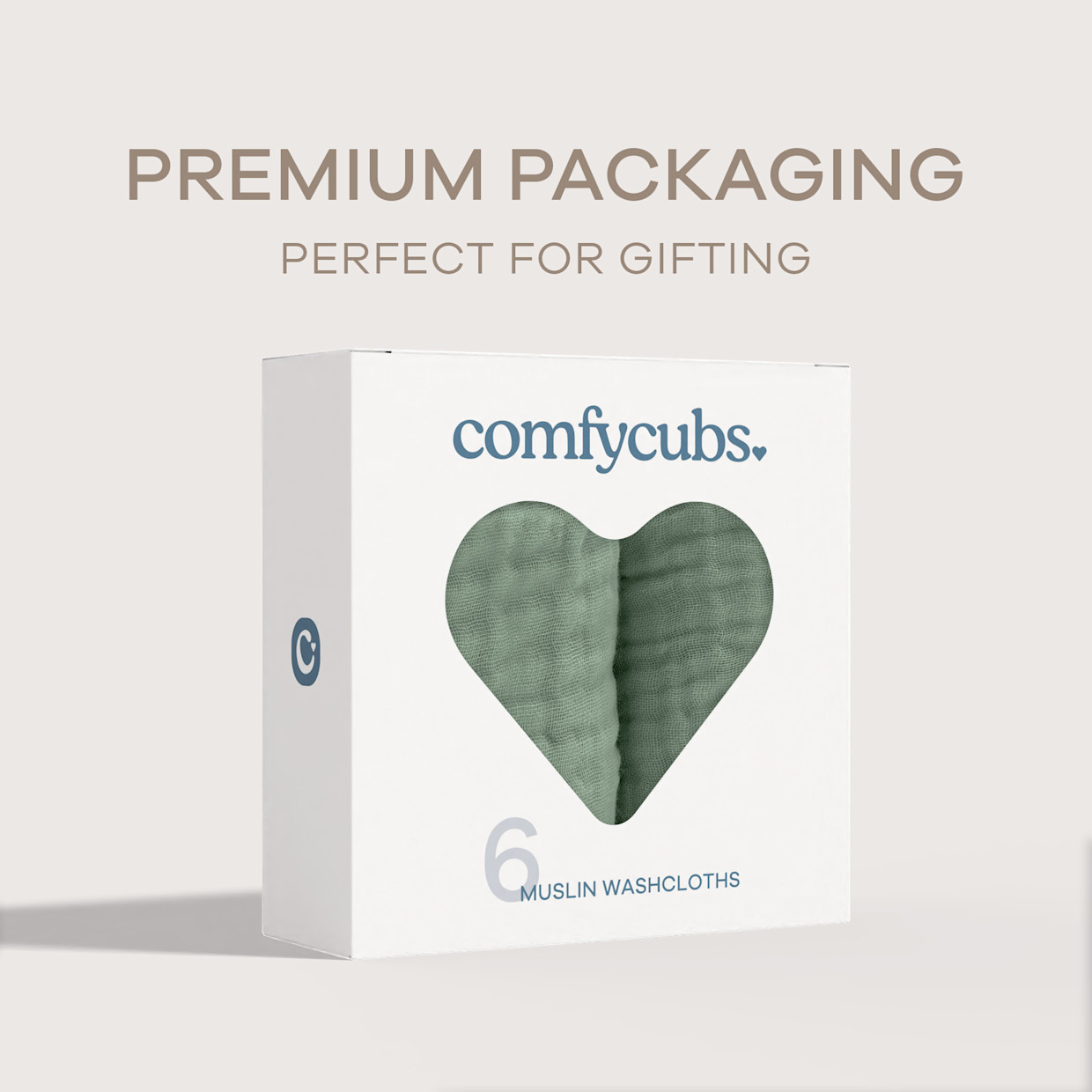 Comfy Cubs 6-Layer Muslin Baby Washcloths Set - Fern, 6.