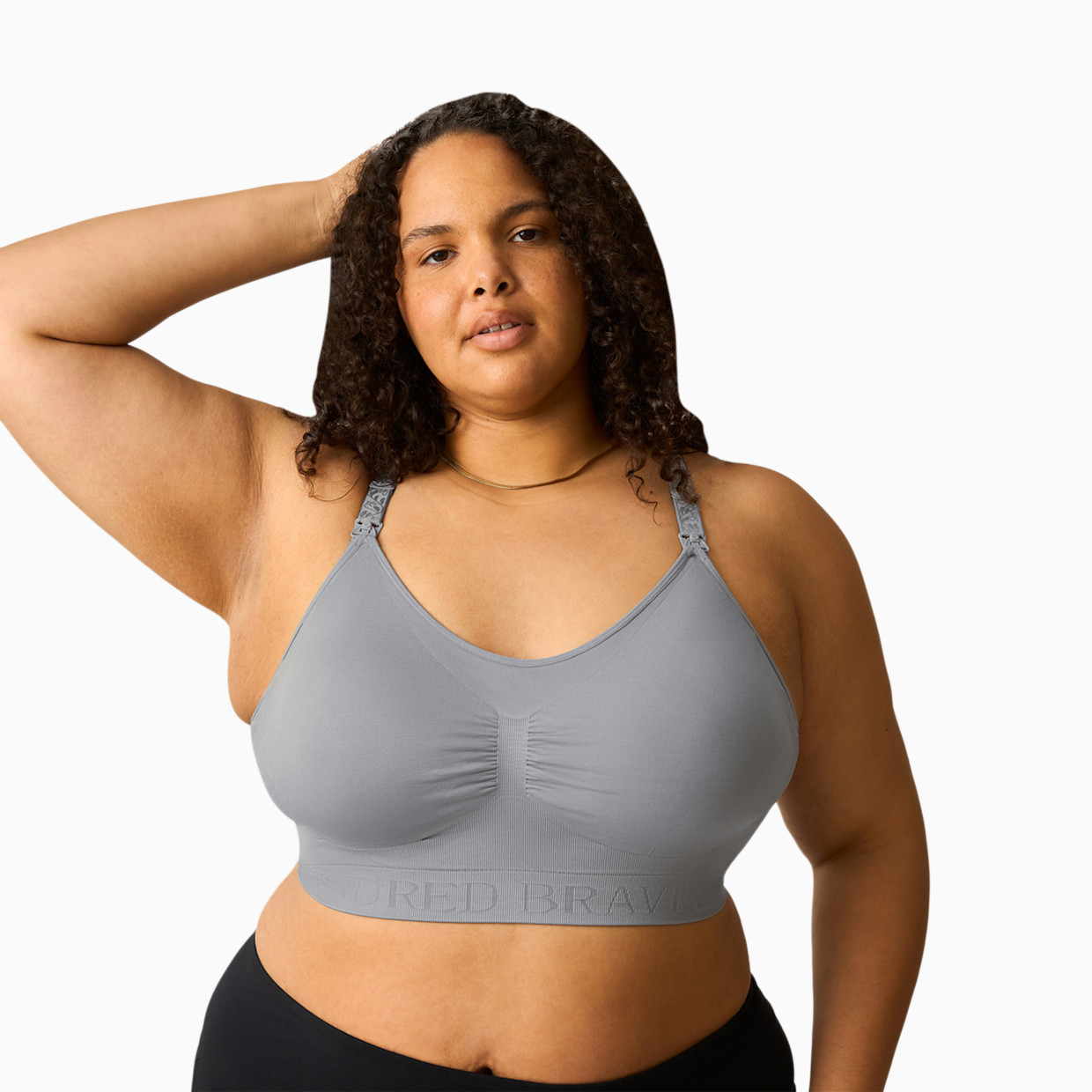 Kindred Bravely Simply Sublime Seamless Nursing Bra For Breastfeeding - Slate Grey, Small.