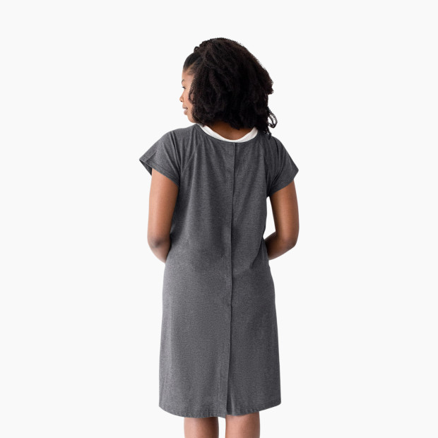 Kindred Bravely Universal Labor And Delivery Gown | 3 In 1 Labor, Delivery, Nursing Gown For Hospital - Grey Heather, S/M/L.