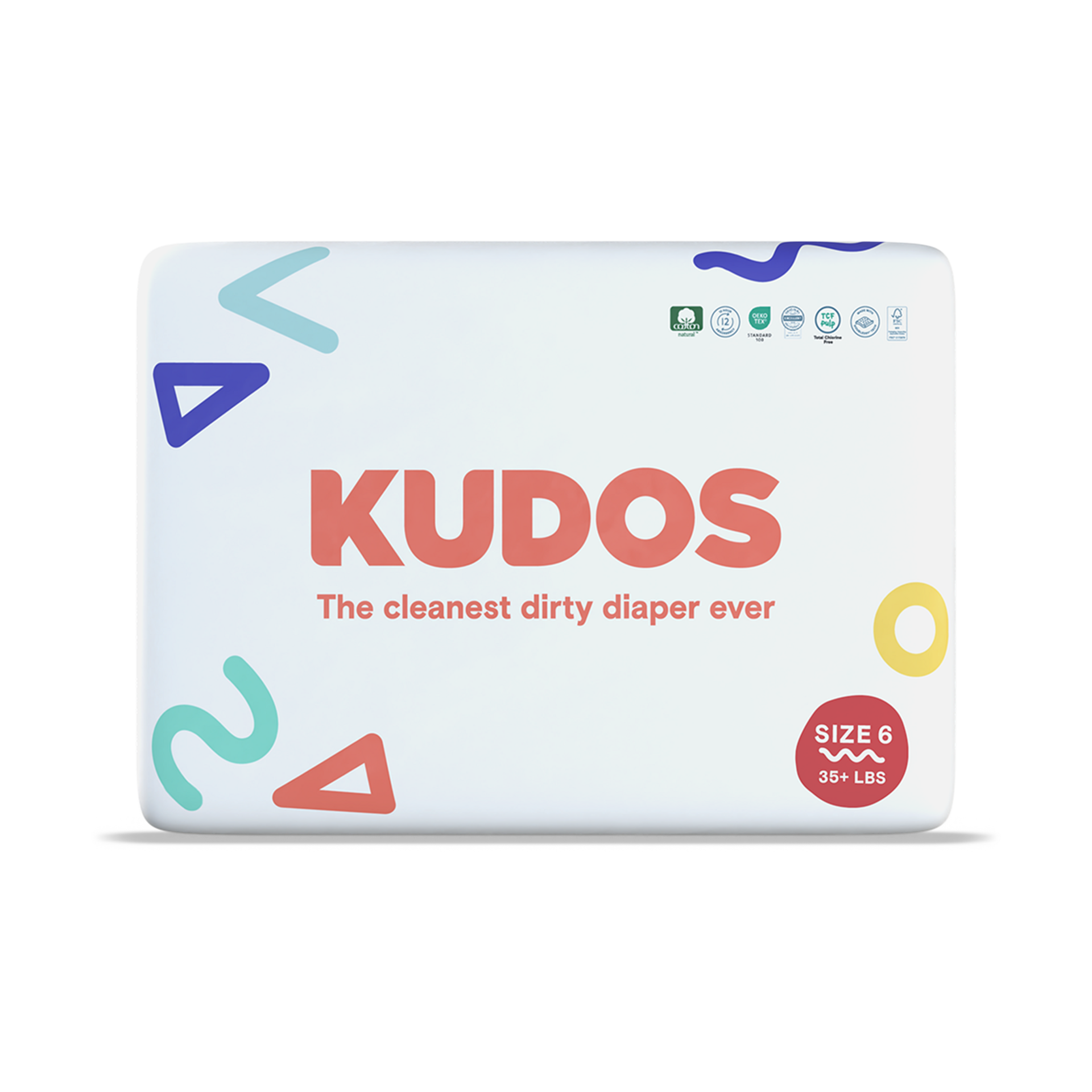 Kudos Diapers, Monthly Supply - Size 6, 120 Count.