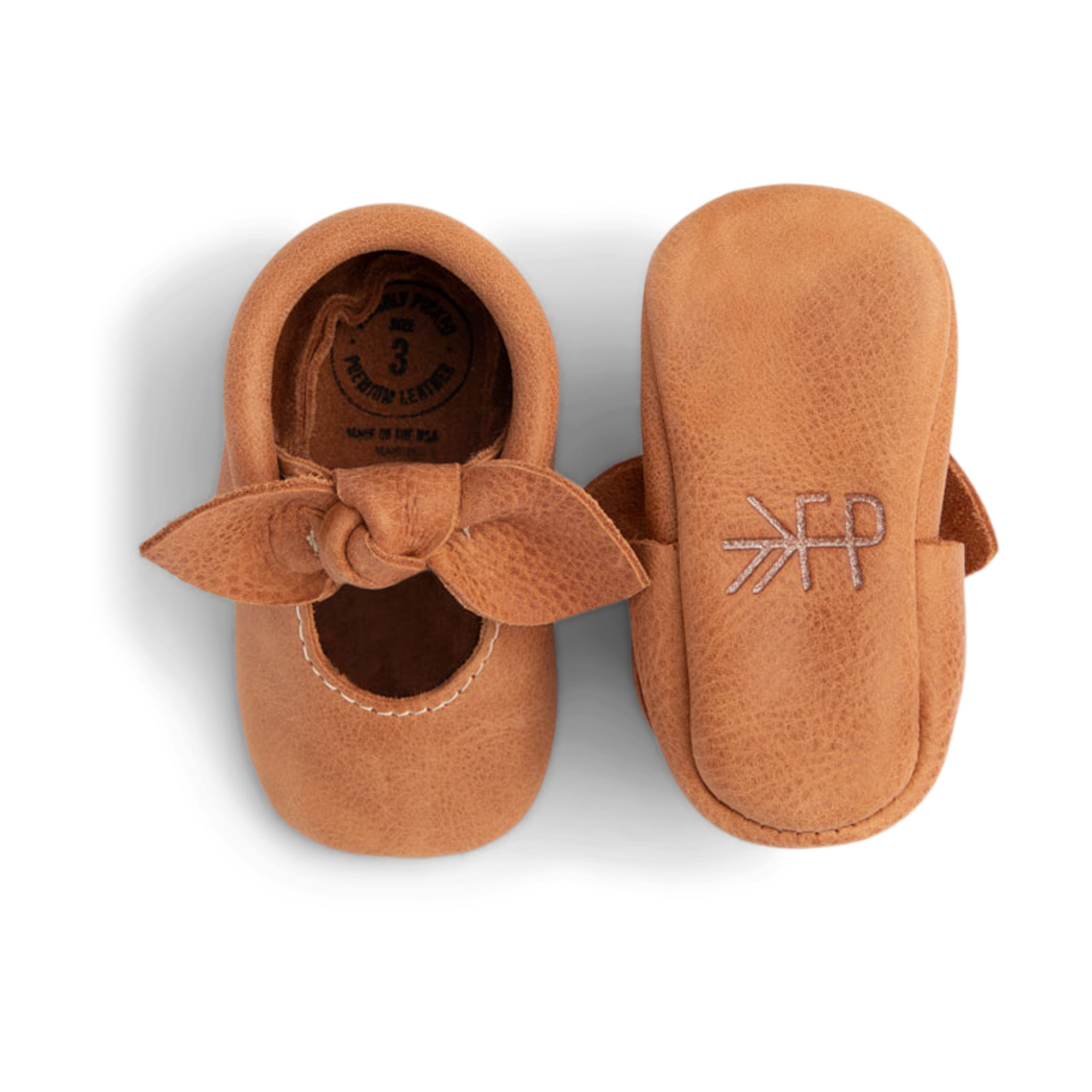 Freshly Picked Knotted Bow Moccasins - Zion, Newborn.