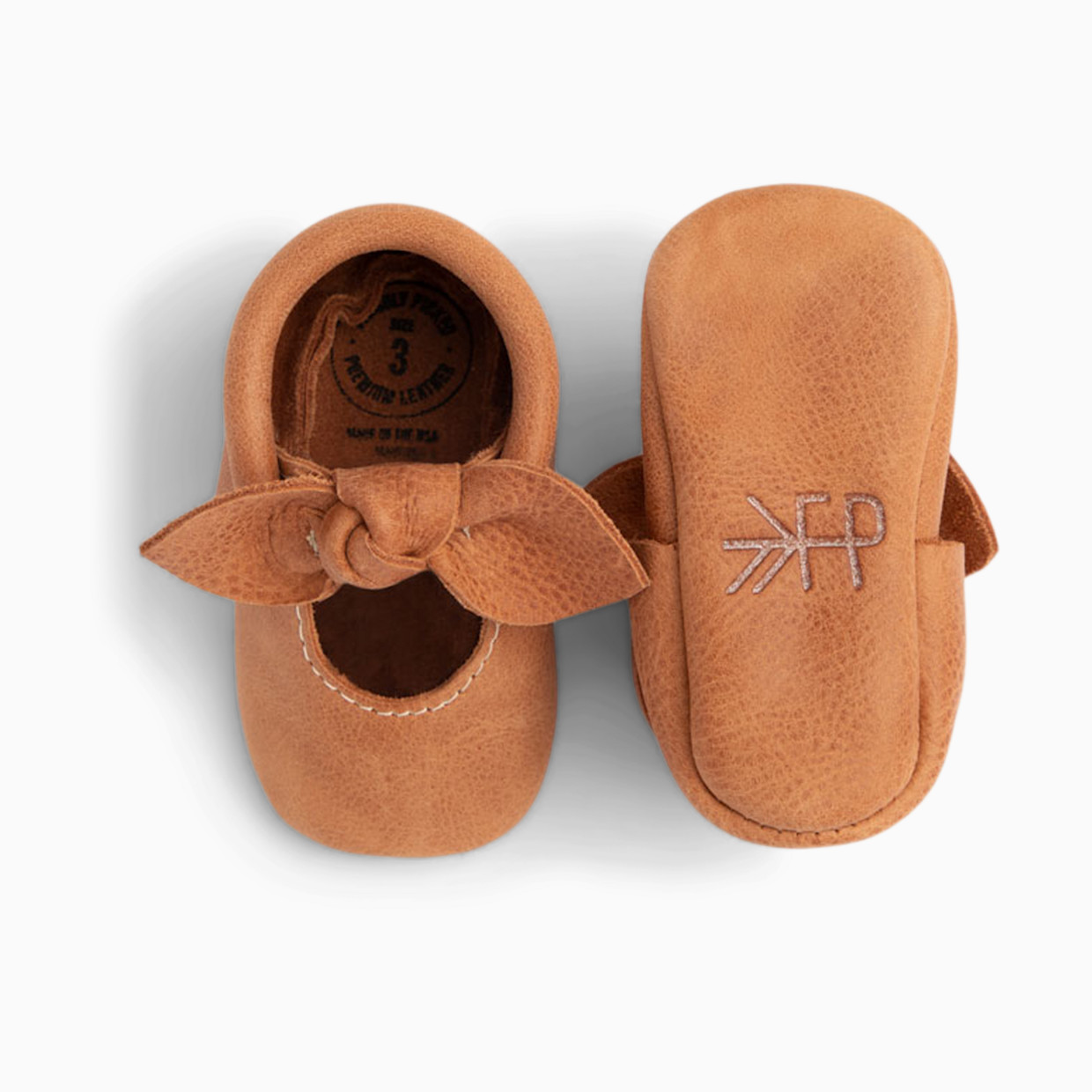 Freshly Picked Knotted Bow Moccasins - Zion, Newborn.