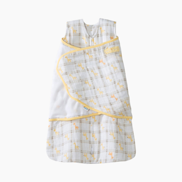 Halo SleepSack Swaddle Muslin - Yellow Giraffe, Small.