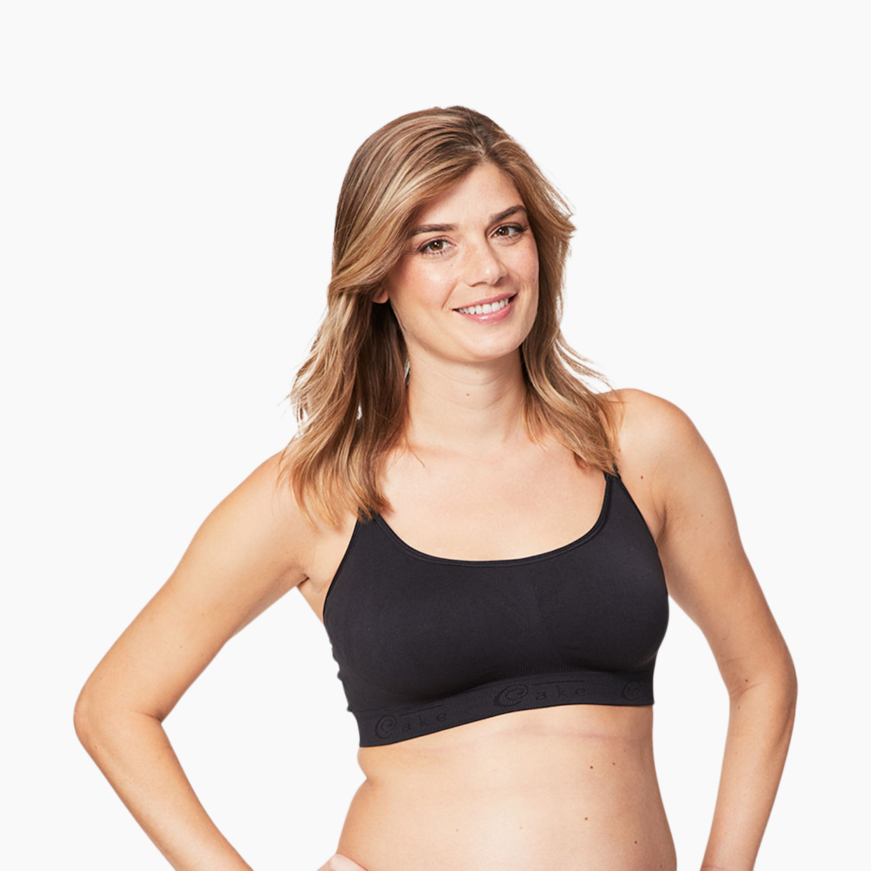 Cake Maternity Cotton Candy Seamless Sleep & Yoga Nursing Bra - Black, S.