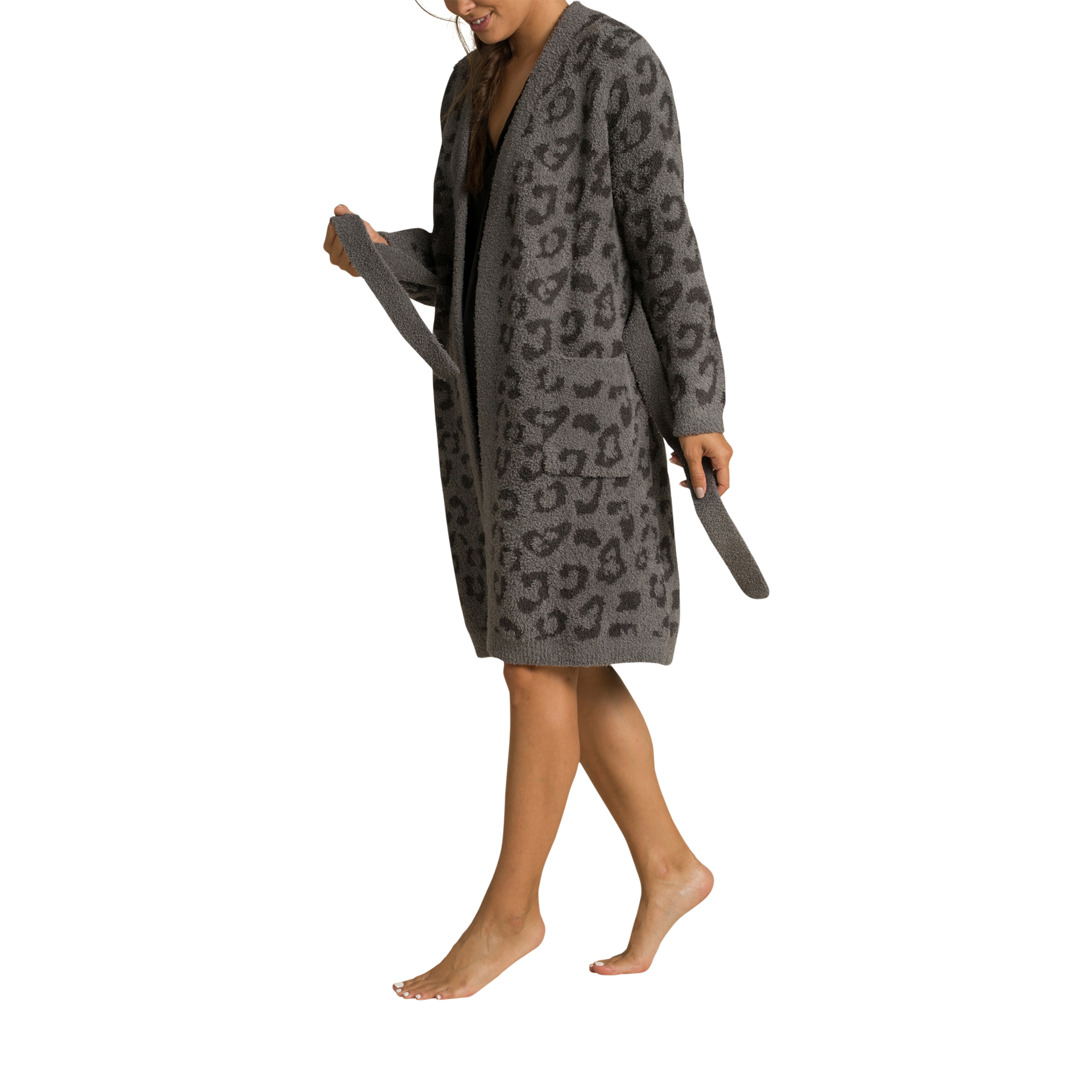 Barefoot Dreams CozyChic Barefoot In The Wild Robe - Graphite/Carbon, S.