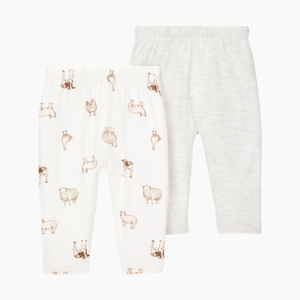 Carter's 2-Pack PurelySoft Pants - Ivory/Heather, Nb.