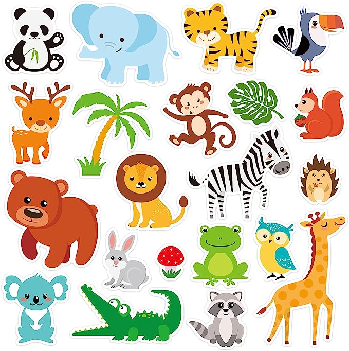 Tevxj Jungle Animals Window Gel Clings.