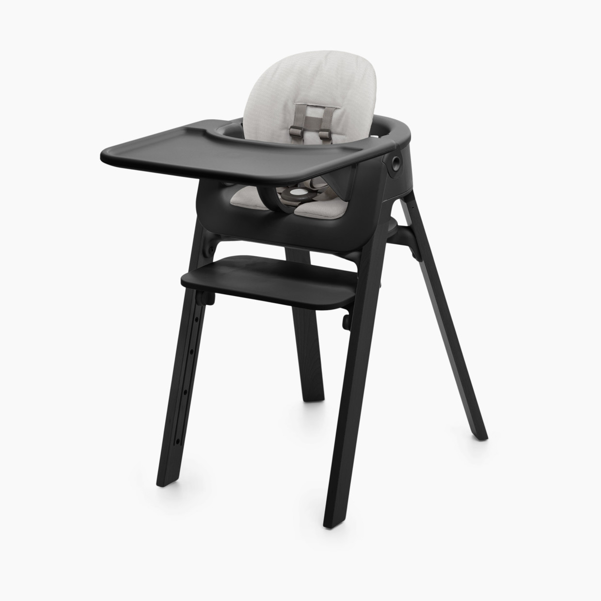 Stokke Steps Complete High Chair - Black Seat/Grey Cushion.