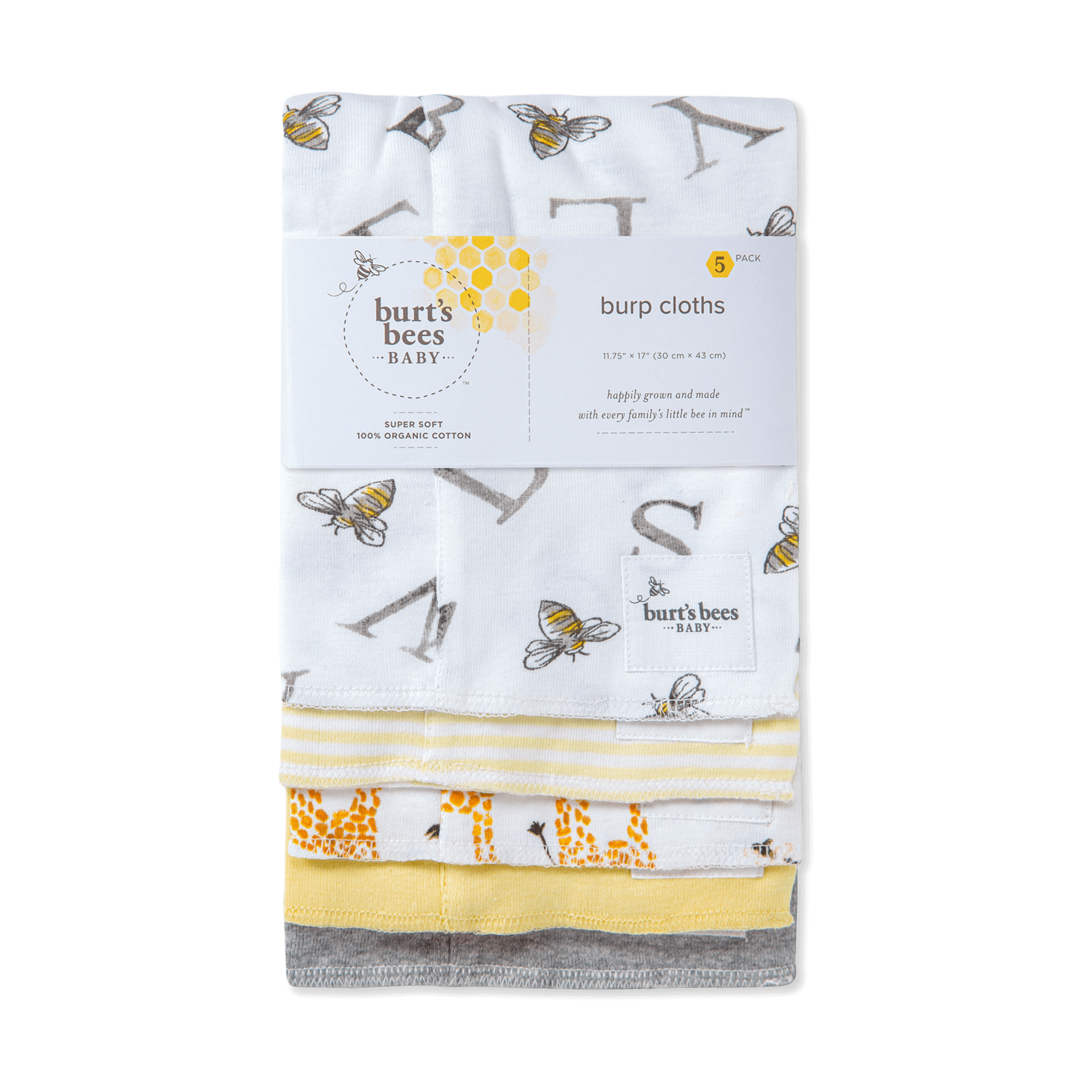Burt's Bees Baby Organic Burp Cloth (5 Pack) Giraffes Babylist Shop