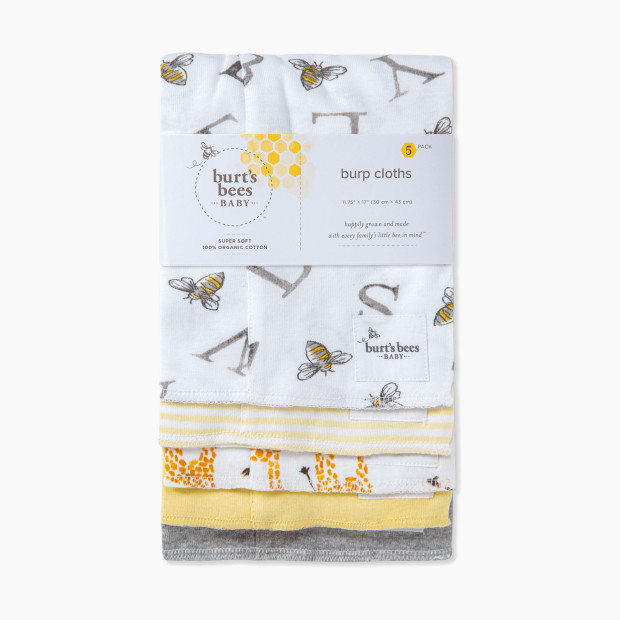 Burt's Bees Baby Organic Burp Cloth (5 Pack) - Giraffes.