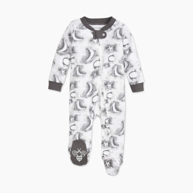 Burt's Bees Baby Organic Sleep & Play Footie Pajamas - Cloudy Night, 0-3 Months.