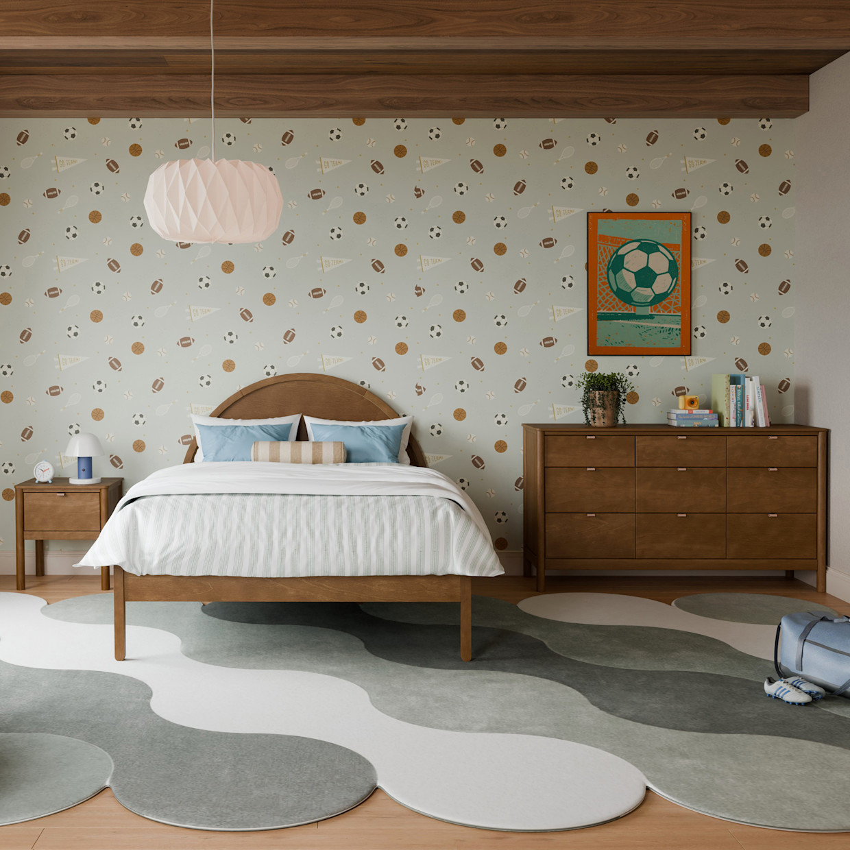 babyletto Bondi 9-Drawer Assembled Dresser - Natural Walnut.