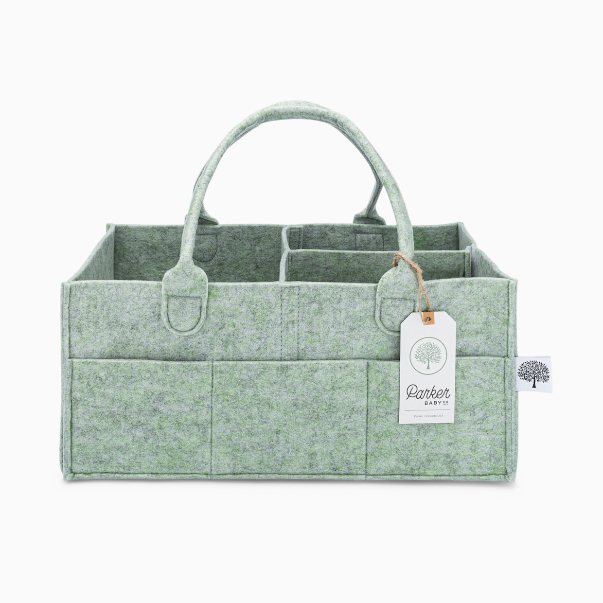Parker Baby Co. Diaper Caddy - Sage Green, Large.