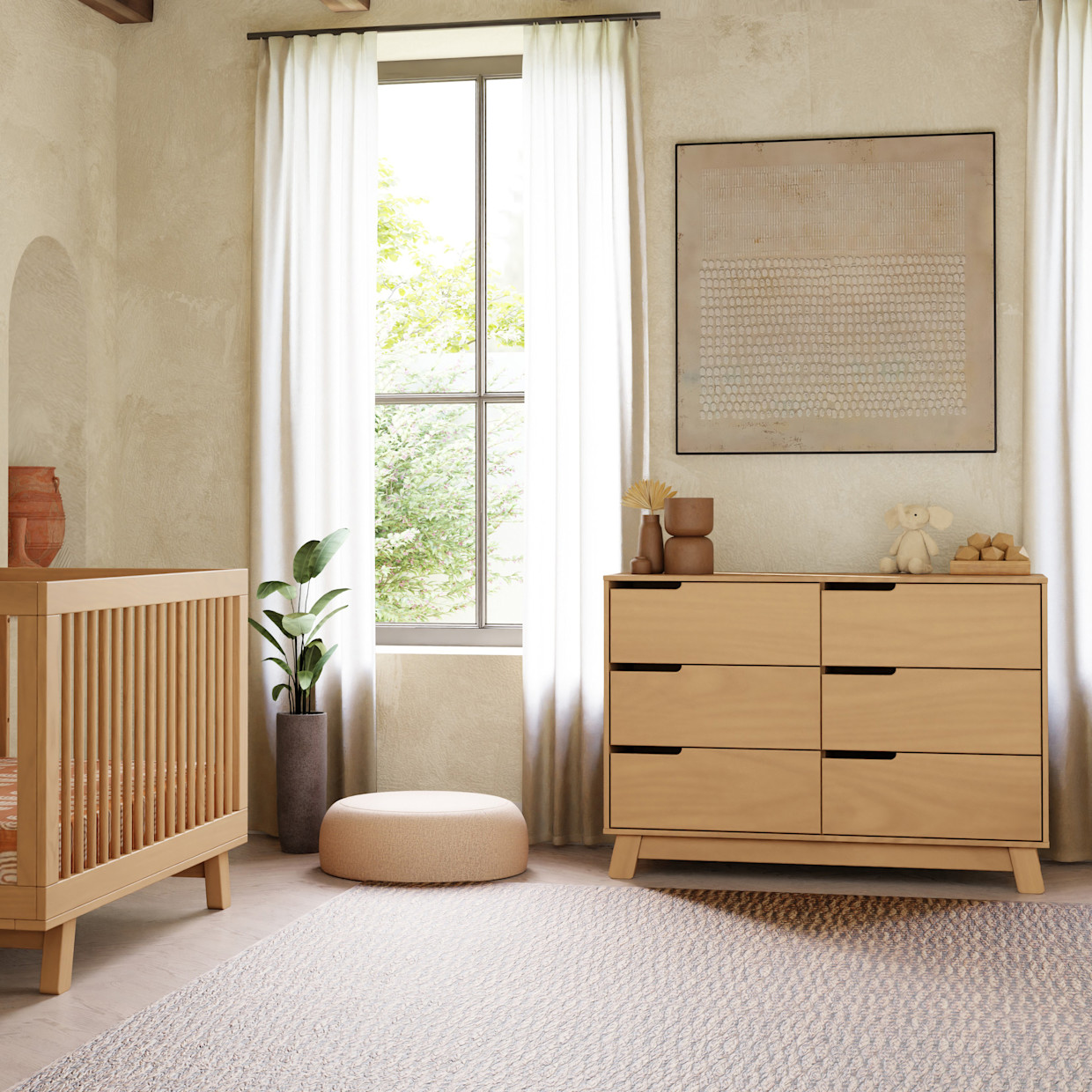 babyletto Hudson 6-Drawer Double Dresser - Honey.