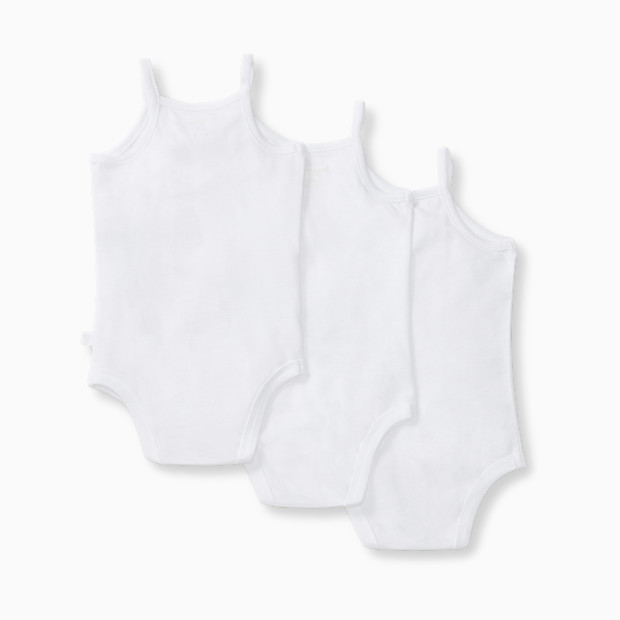 Burt's Bees Baby Organic Cotton Set of 3 Solid Camisole Bodsuits.