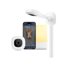 Nanit Essentials Smart Baby Monitor with Wall Mount – 1080p HD Wi-Fi Camera, Sensor-Free Breathing Monitoring, Sleep Tracking, Two-Way Audio, Night Vision, Sound & Motion Notifications, White