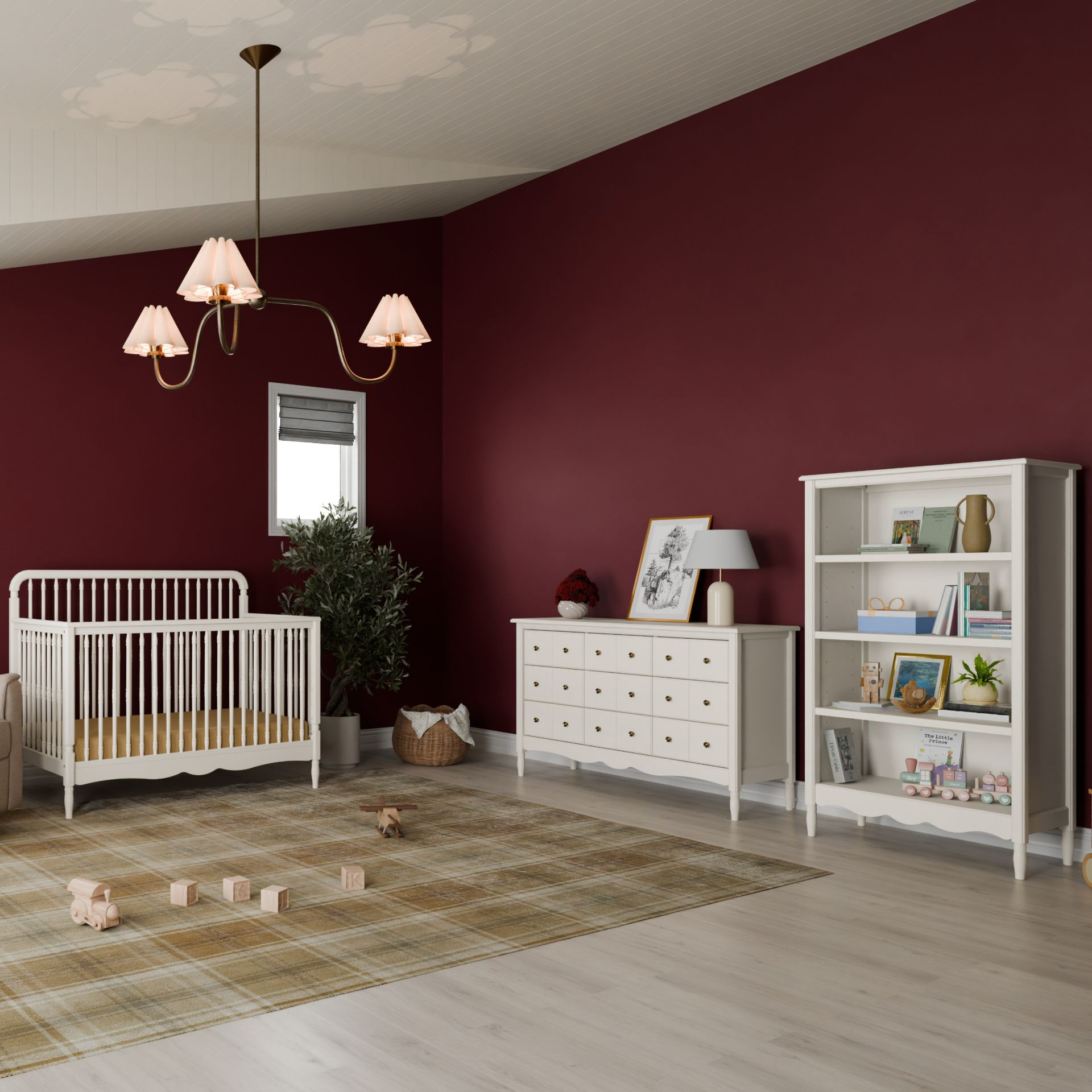 Namesake Liberty Assembled Bookcase - Warm White.