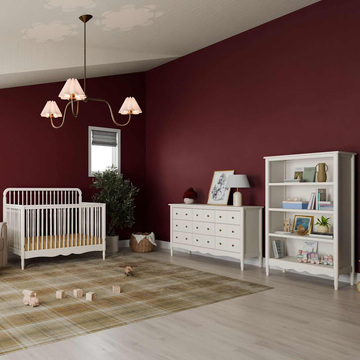 Namesake Liberty Assembled Bookcase - Warm White.