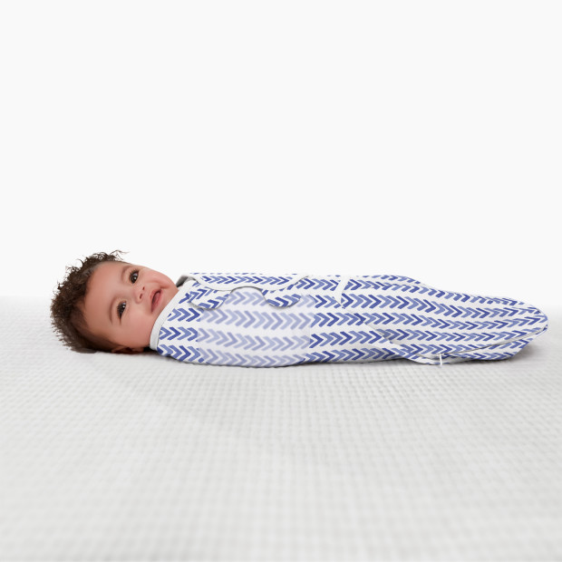 SwaddleMe Luxe Swaddle with Easy Change - Watercolor Indigo, Small/Medium, 0-3 Months, 2.