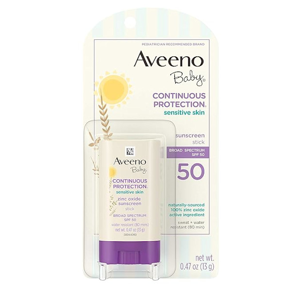 Aveeno Baby Continuous Protection Mineral Sunscreen Stick.