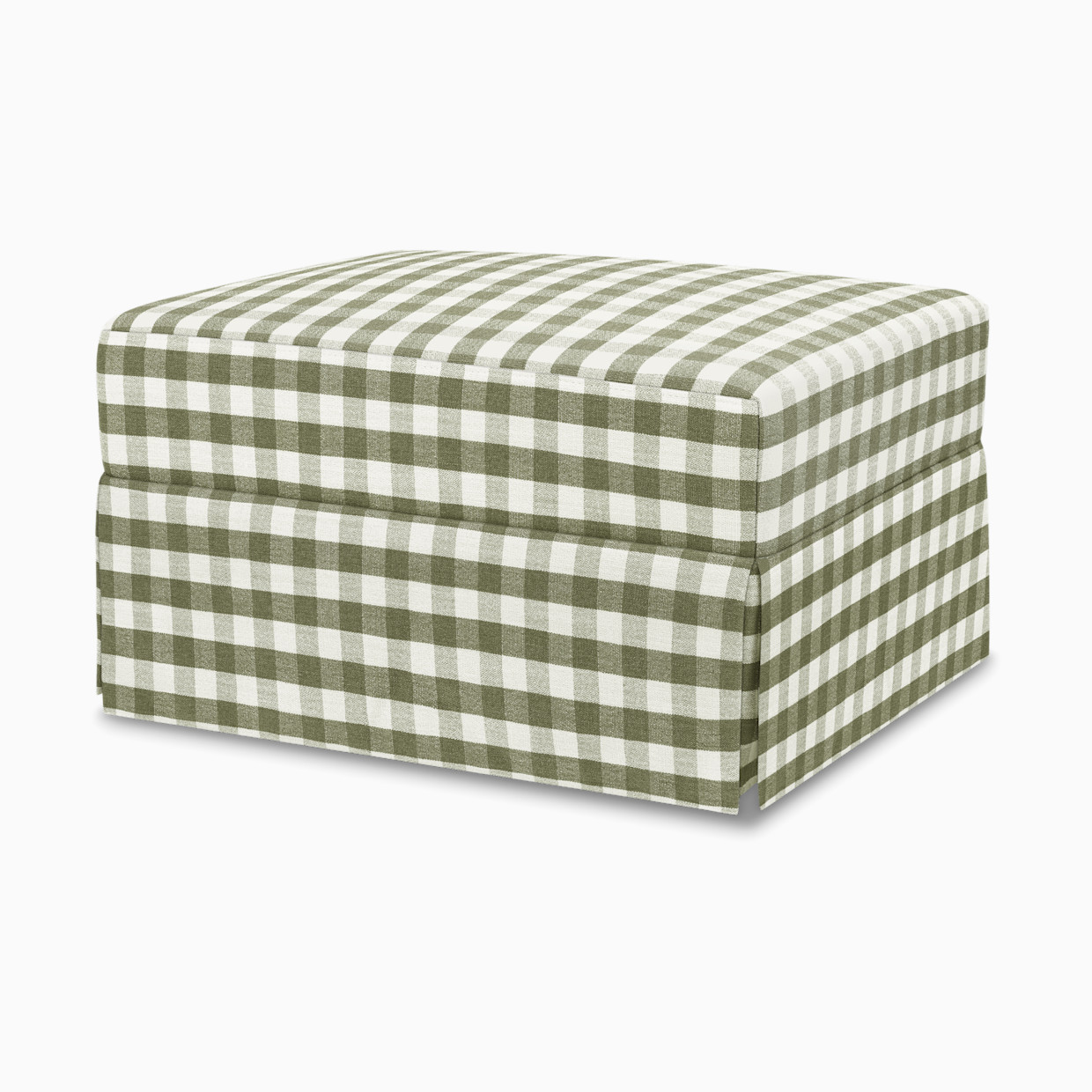 Namesake Crawford Gliding Ottoman - Moss Green Gingham.
