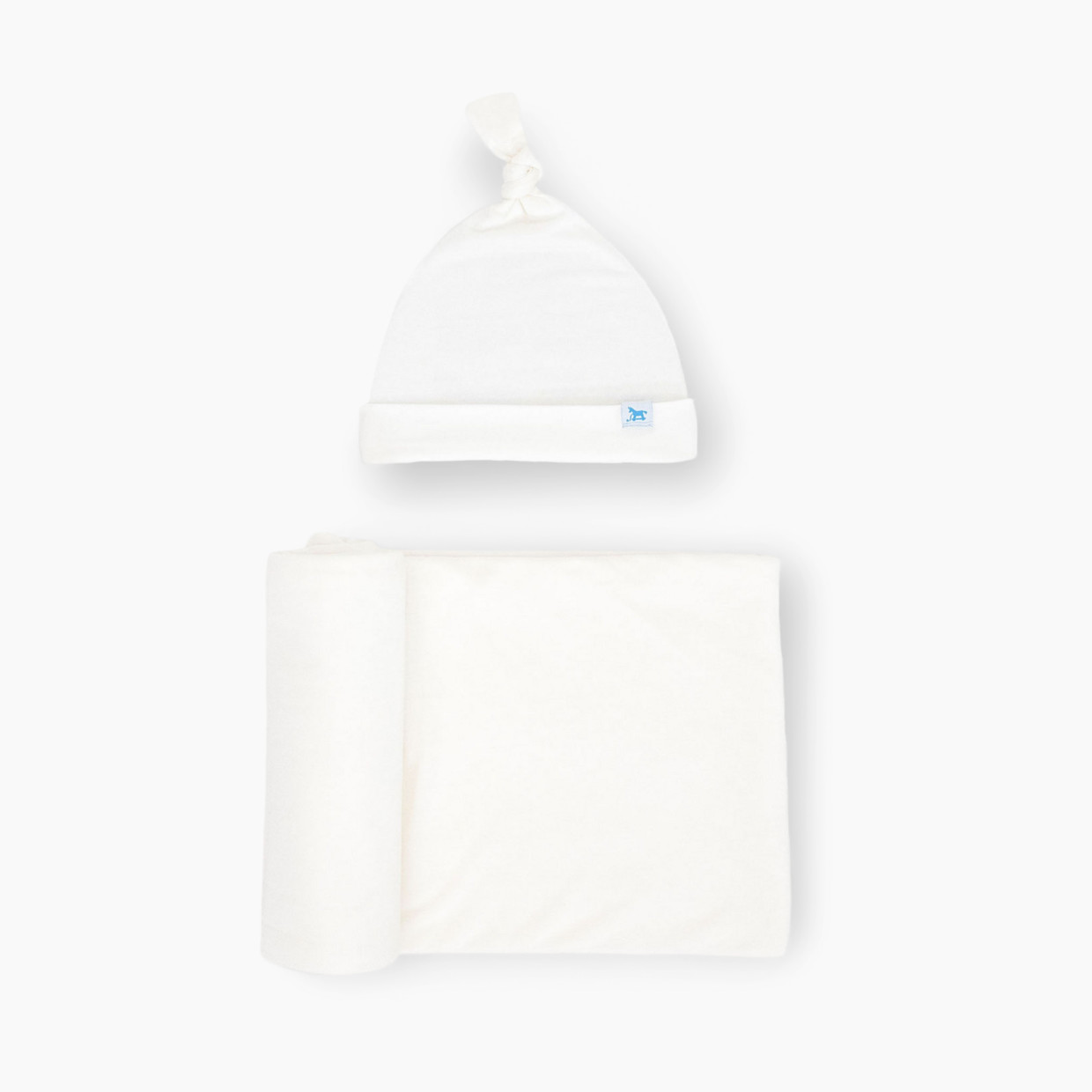 Little Unicorn Stretch Knit Hat & Swaddle - White | Babylist Shop