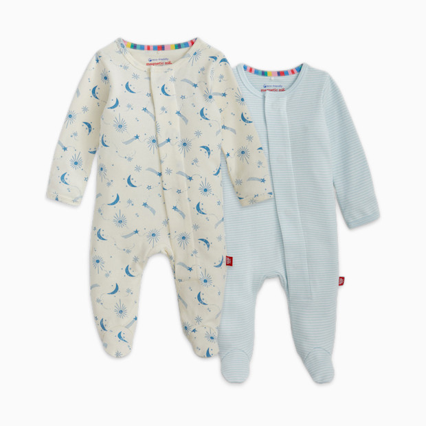 Magnetic Me Organic Cotton Magnetic Footie 2 Pack Bundle.