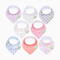 8-Pack Organic Baby Bandana Bibs for Girls - Super Absorbent Triangle Baby Bibs for Drooling and Teething Infant, 100% Cotton Extra Soft for Newborn, Infant 0-36 Months (Pink Dreams)