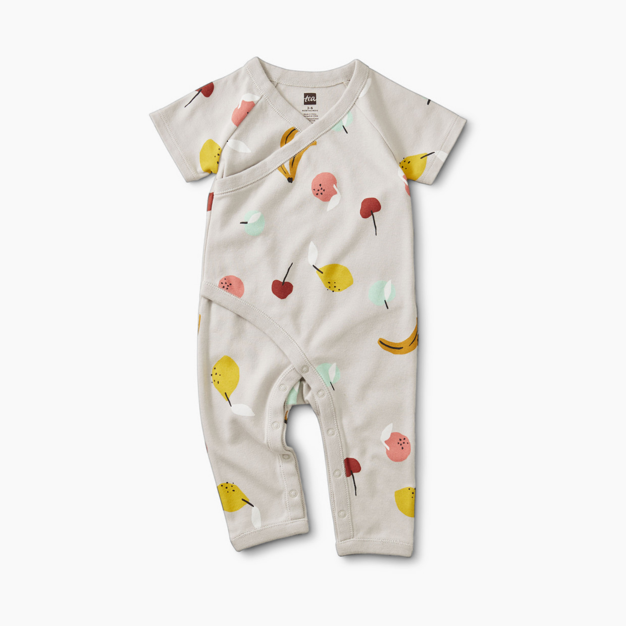 Tea Collection Wrap Baby Romper - Fruit, 0-3 Months.