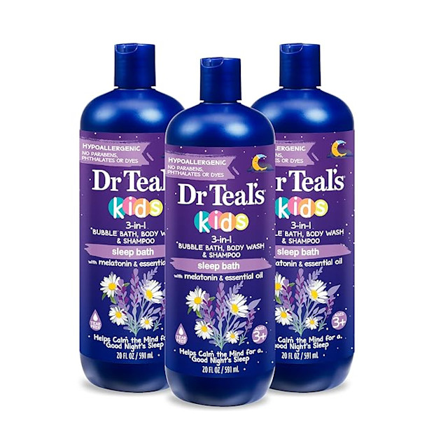 Dr Teal's Kids 3-in-1 Sleep Bath: Bubble Bath, Body Wash & Shampoo with Melatonin & Essential Oil.