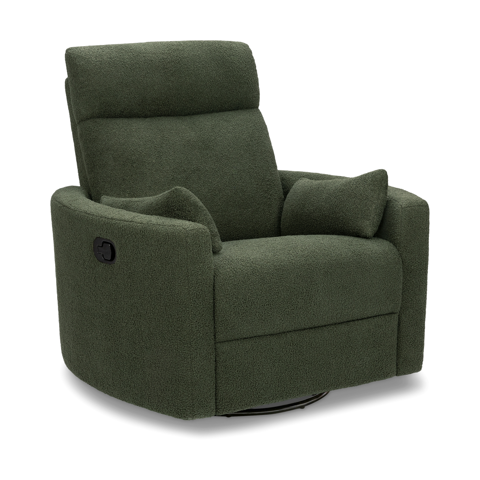 daVinci Atlas Manual Swivel Recliner - Cozy Olive Boucle.