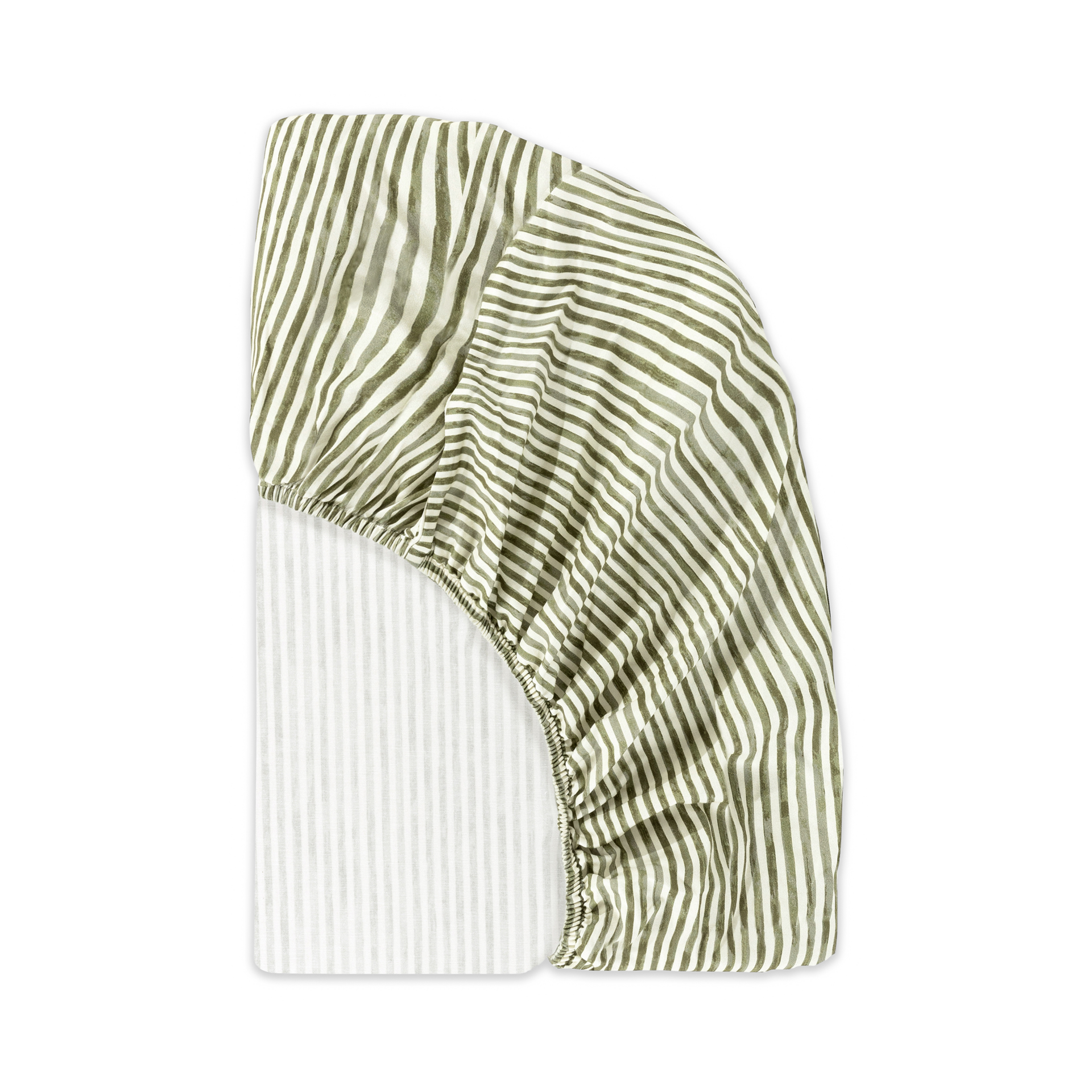 babyletto Organic Brushed Cotton Crib Sheet - Juniper Stripe.