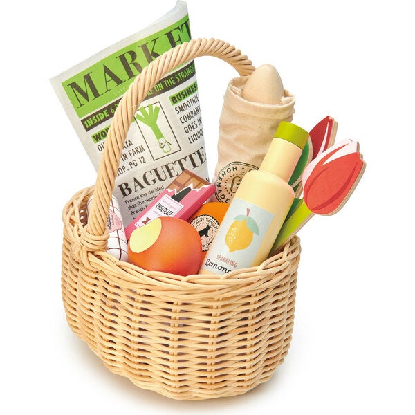Tender Leaf Toys Wicker Shopping Basket.