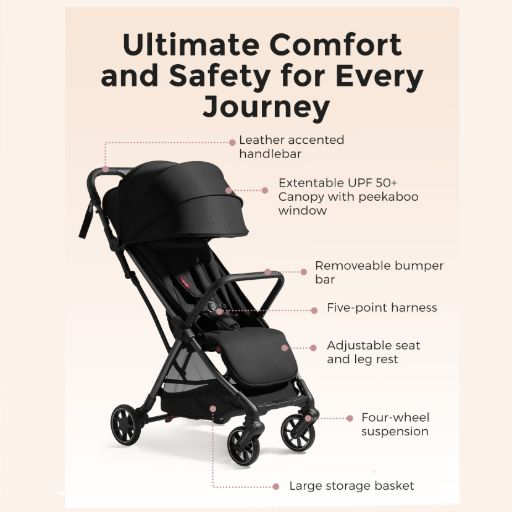 Momcozy ClickGo Lightweight Stroller - Black.