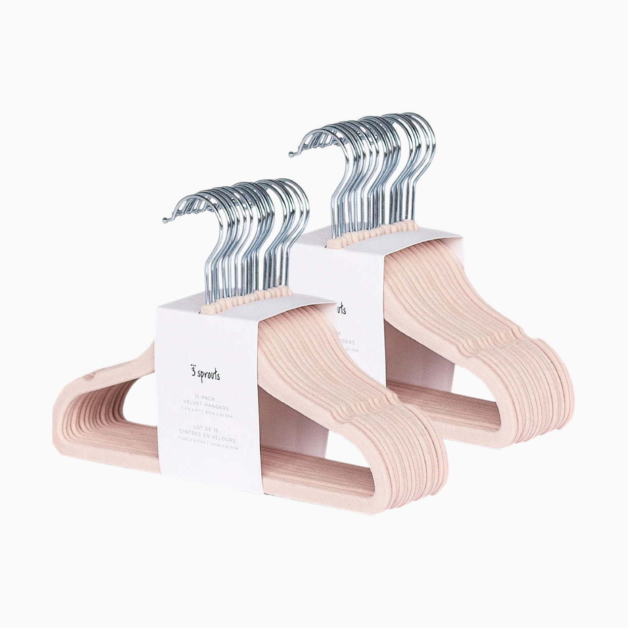 3 Sprouts Velvet Hanger - Pink, 30.